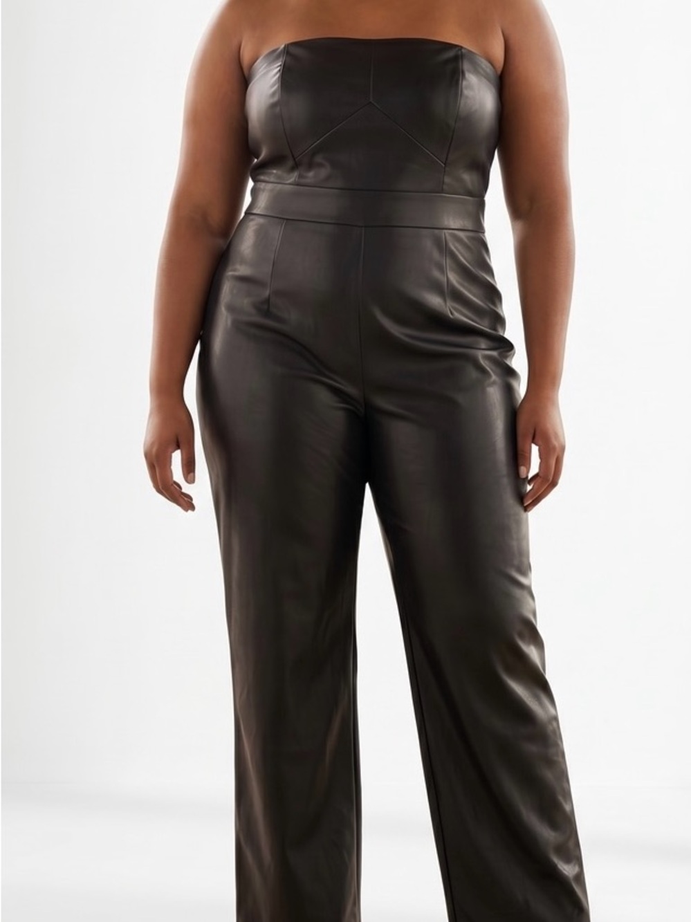 Banana Republic Black Faux Leather Jumpsuit Women’s Size 18 NWT